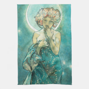 Alphonse Mucha Moonlight Clair De Lune Art nouveau Kökshandduk