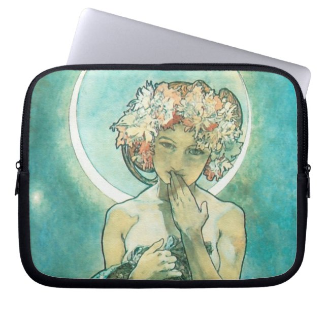 Alphonse Mucha Moonlight Clair De Lune Art nouveau Laptop Sleeve (Framsidan)