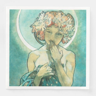 Alphonse Mucha Moonlight Clair De Lune Art nouveau Pappersservett