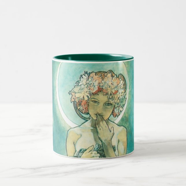 Alphonse Mucha Moonlight Clair De Lune Art nouveau Två-Tonad Mugg (Center)