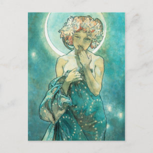 Alphonse Mucha Moonlight Clair De Lune Art nouveau Vykort