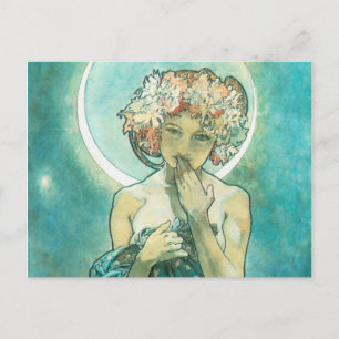 Alphonse Mucha Moonlight Clair De Lune Art nouveau Vykort