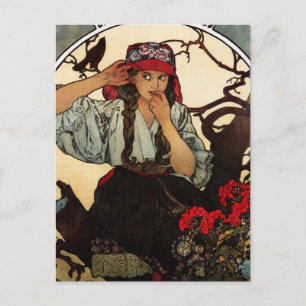 Alphonse Mucha Moravian Teacher Choir Postcard Vykort