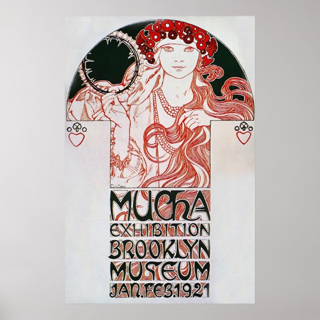 Alphonse Mucha. Mucha Exhibition, 1921 Poster (Framsidan)