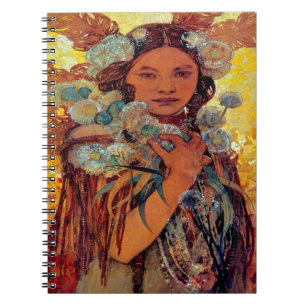 Alphonse Mucha - Native American Woman Anteckningsbok