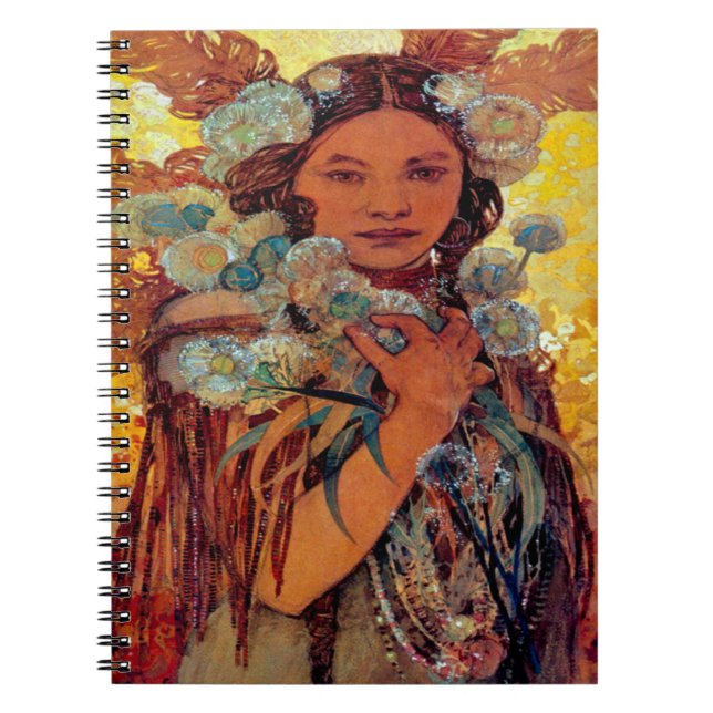 Alphonse Mucha - Native American Woman Anteckningsbok (Framsidan)
