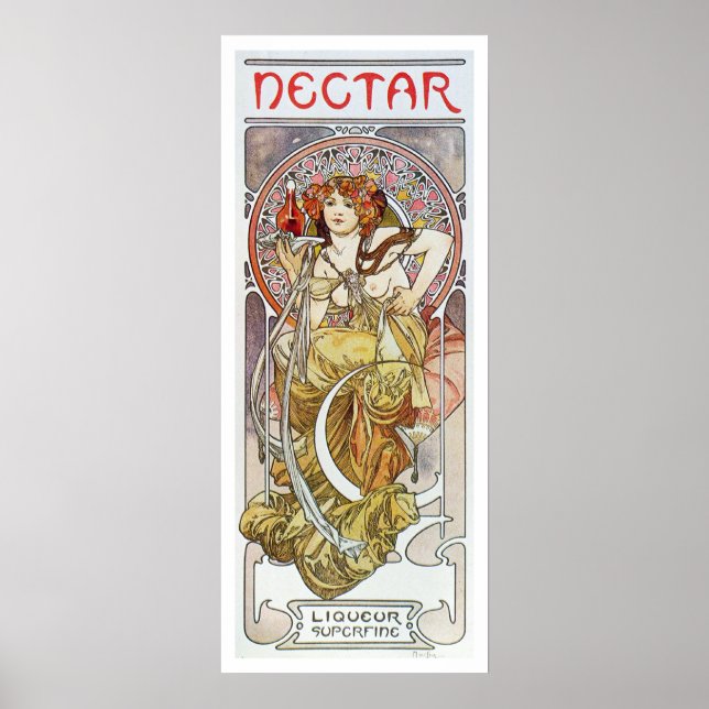 Alphonse Mucha. Nectar, 1899 Poster (Framsidan)