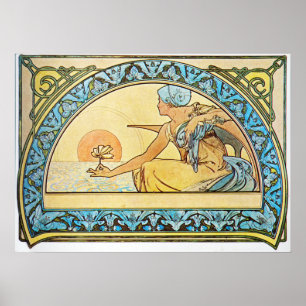 Alphonse Mucha. Nenuphar/näckros, 1898 Poster