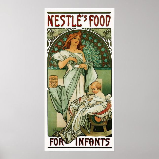 Alphonse Mucha Nestle's Food for Infants Poster (Framsidan)