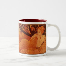 Alphonse Mucha Nouveau Reclining Dam Coffee Mugg