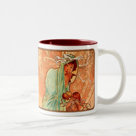 Alphonse Mucha Nouveau Winter Dam Coffee Kopp Mugg