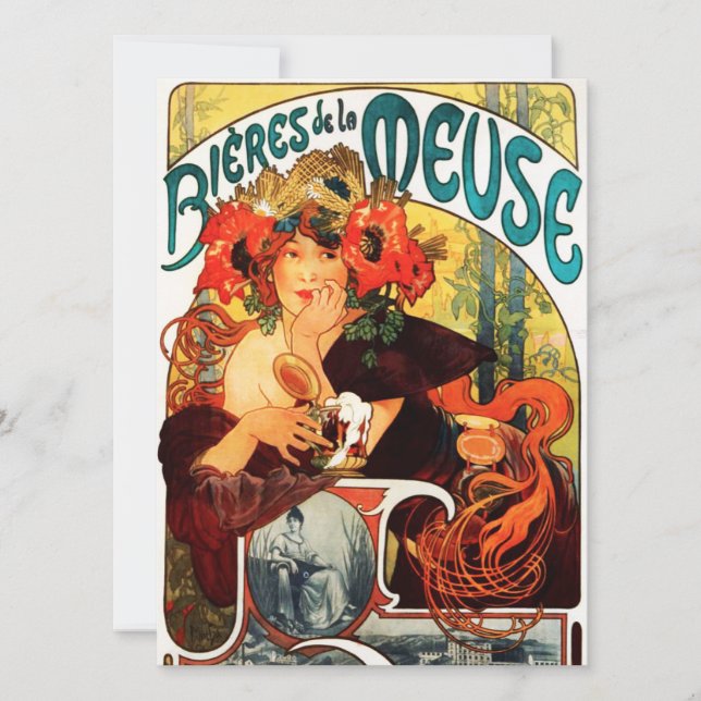 Alphonse Mucha öl av musainbjudningarna Inbjudningar (Framsida)