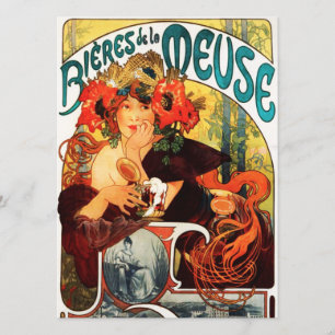Alphonse Mucha öl av musainbjudningarna Inbjudningar