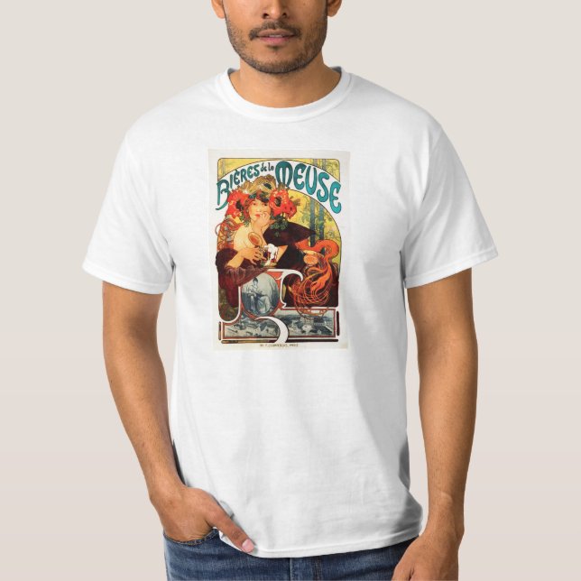 Alphonse Mucha öl av musan T-shirt (Framsida)