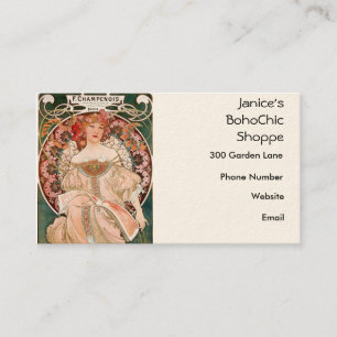 Alphonse Mucha Painting Visitkort
