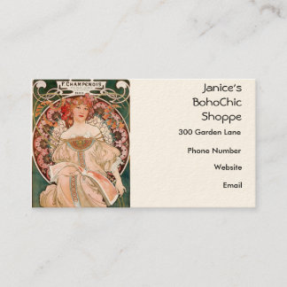 Alphonse Mucha Painting Visitkort