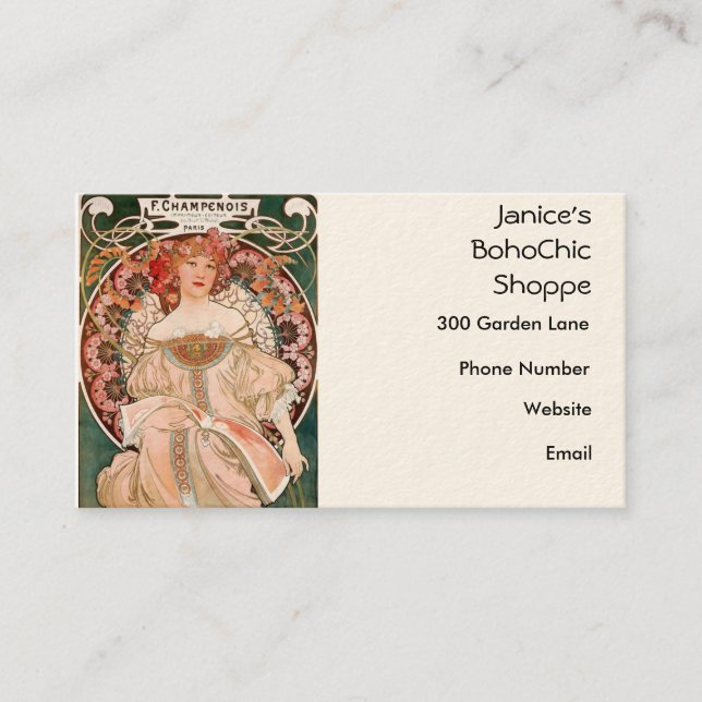 Alphonse Mucha Painting Visitkort (Framsida)