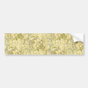 Alphonse Mucha Peonier Art Nouveau Blommönster Bildekal