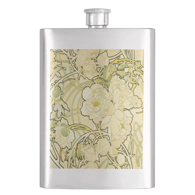 Alphonse Mucha Peonier Art Nouveau Blommönster Fickplunta (Framsidan)