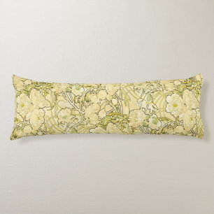 Alphonse Mucha Peonies Art Nouveau Blommönster Kroppskudde