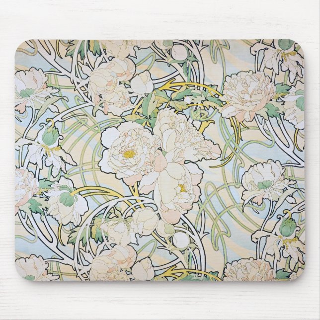 Alphonse Mucha Peonies Musmatta (Framsidan)