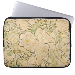 Alphonse Mucha Peonies Peony Ro Fawn 1897 Laptop Fodral
