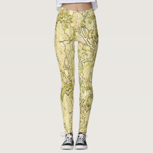 Alphonse Mucha Pionér Art Nouveau Blommönster Leggings