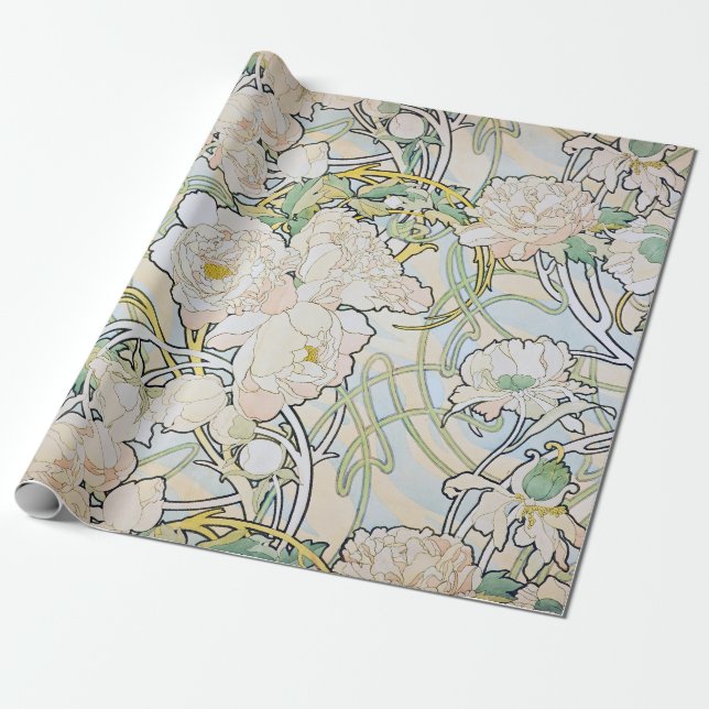 Alphonse Mucha Pioner Presentpapper (Utrullad)