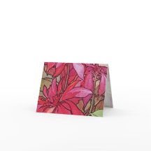 Alphonse Mucha Poinsettias julanteckningskort