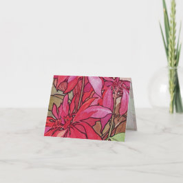Alphonse Mucha Poinsettias julanteckningskort Helgkort