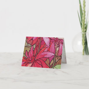 Alphonse Mucha Poinsettias julanteckningskort Helgkort