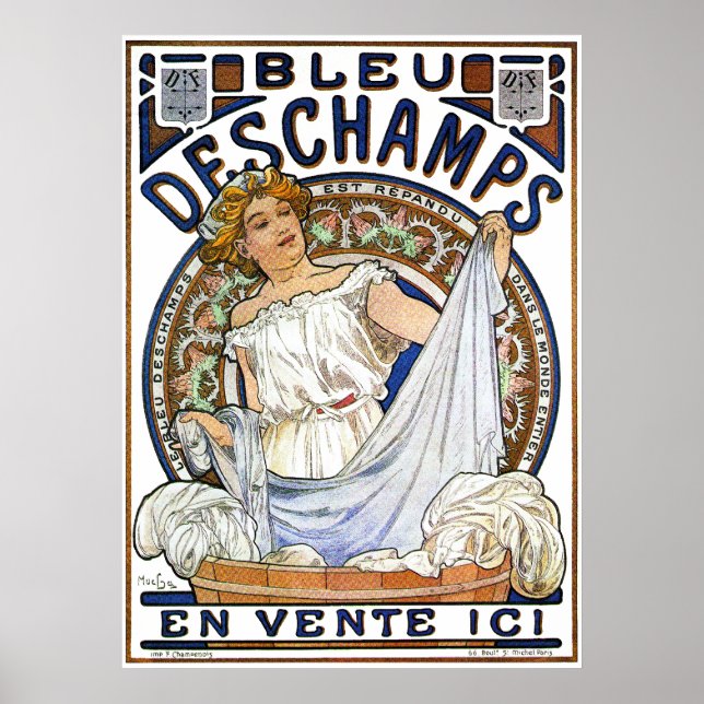 Alphonse Mucha Poster: Art nouveau-Bleu Deschamps Poster (Framsidan)
