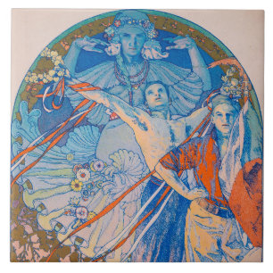 Alphonse Mucha Poster för Sokol Festival (1926) Kakelplatta