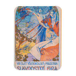 Alphonse Mucha Poster för Sokol Festival (1926) Magnet