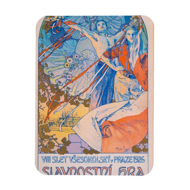 Alphonse Mucha Poster för Sokol Festival (1926) Magnet (Vertikal)