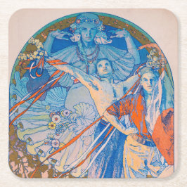 Alphonse Mucha Poster för Sokol Festival (1926) Underlägg Papper Kvadrat