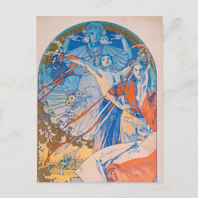 Alphonse Mucha Poster för Sokol Festival (1926) Vykort (Framsida)