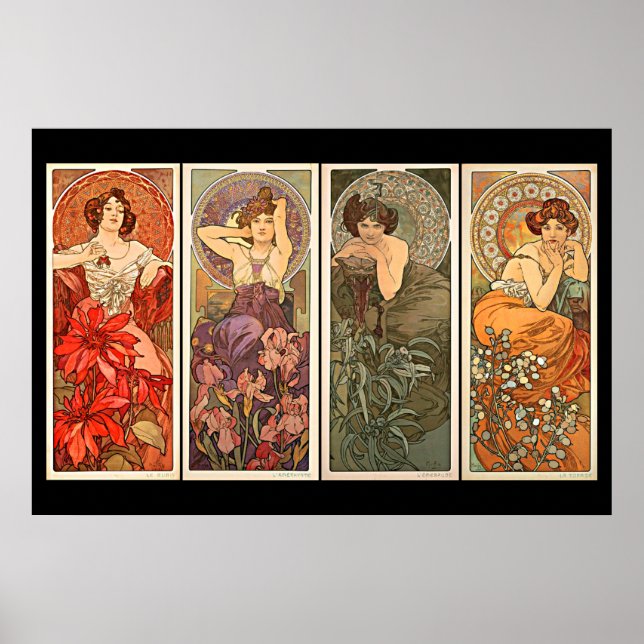 Alphonse Mucha Precious Stones Poster (Framsidan)