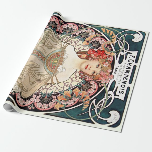 Alphonse Mucha Presentpapper (Utrullad)