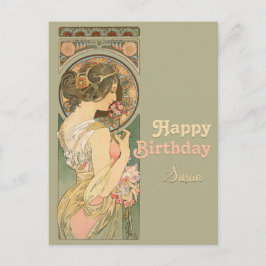 Alphonse Mucha Primrose CC0637 Postkort för födels Vykort