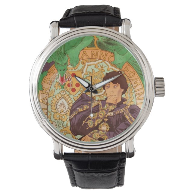 Alphonse Mucha Prince och Dragon Armbandsur (Framsida)