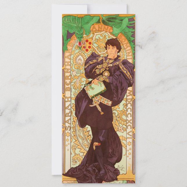 Alphonse Mucha Prince och Dragon Inbjudningar (Framsida)