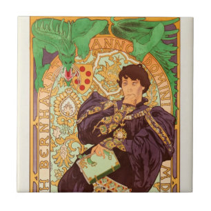 Alphonse Mucha Prince och Dragon Kakelplatta