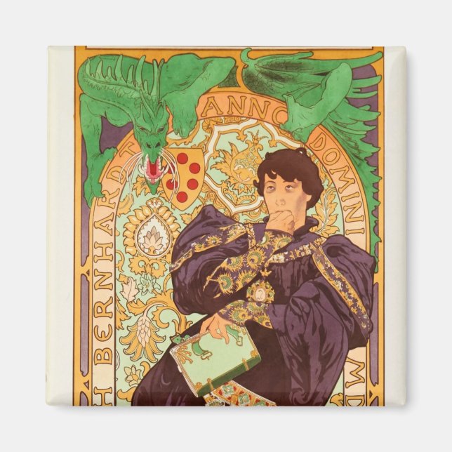 Alphonse Mucha Prince och Dragon Magnet (Framsidan)