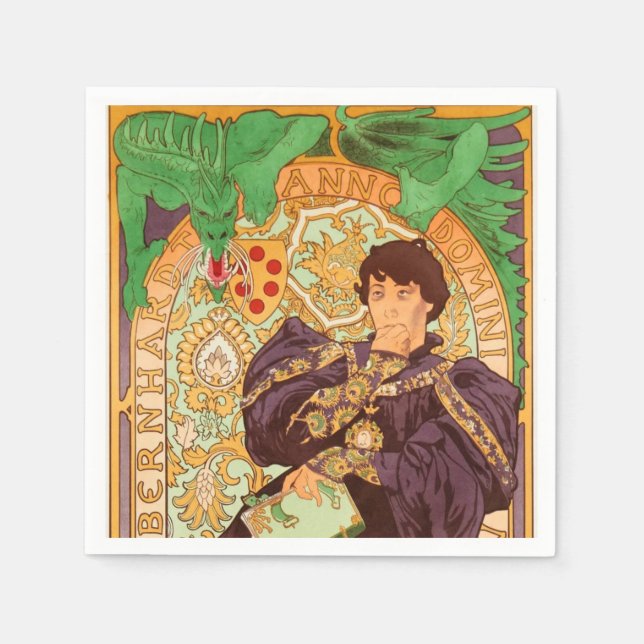 Alphonse Mucha Prince och Dragon Pappersservett (Framsidan)
