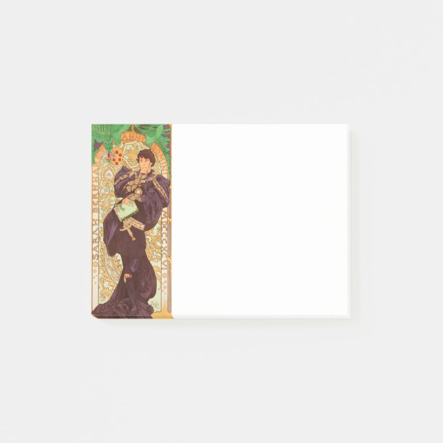 Alphonse Mucha Prince och Dragon Post-it Block (Framsida)