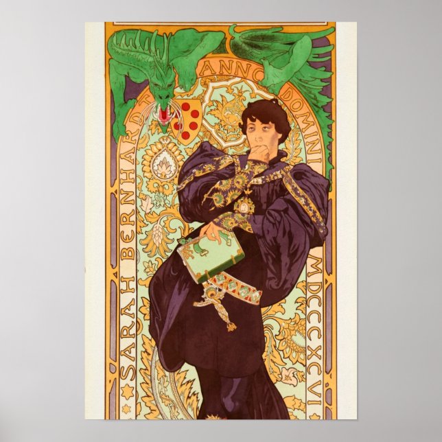 Alphonse Mucha Prince och Dragon Poster (Framsidan)