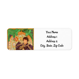 Alphonse Mucha Prince och Dragon Returadress Etikett