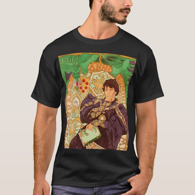Alphonse Mucha Prince och Dragon T Shirt (Framsida)