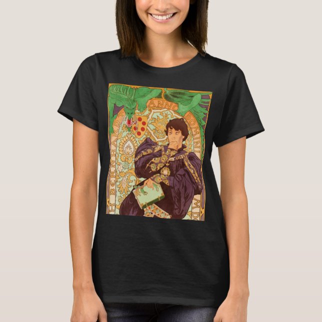 Alphonse Mucha Prince och Dragon T Shirt (Framsida)
